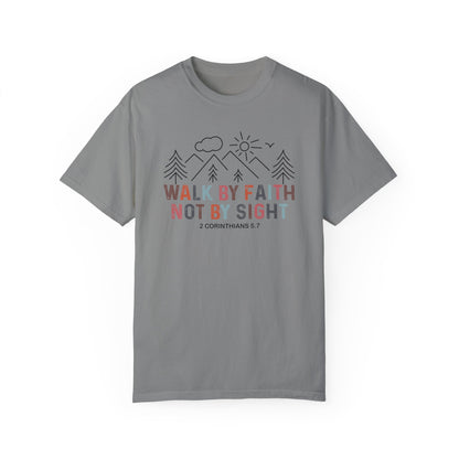 Inspirational Faith T-Shirt - Walk by Faith Not by Sight