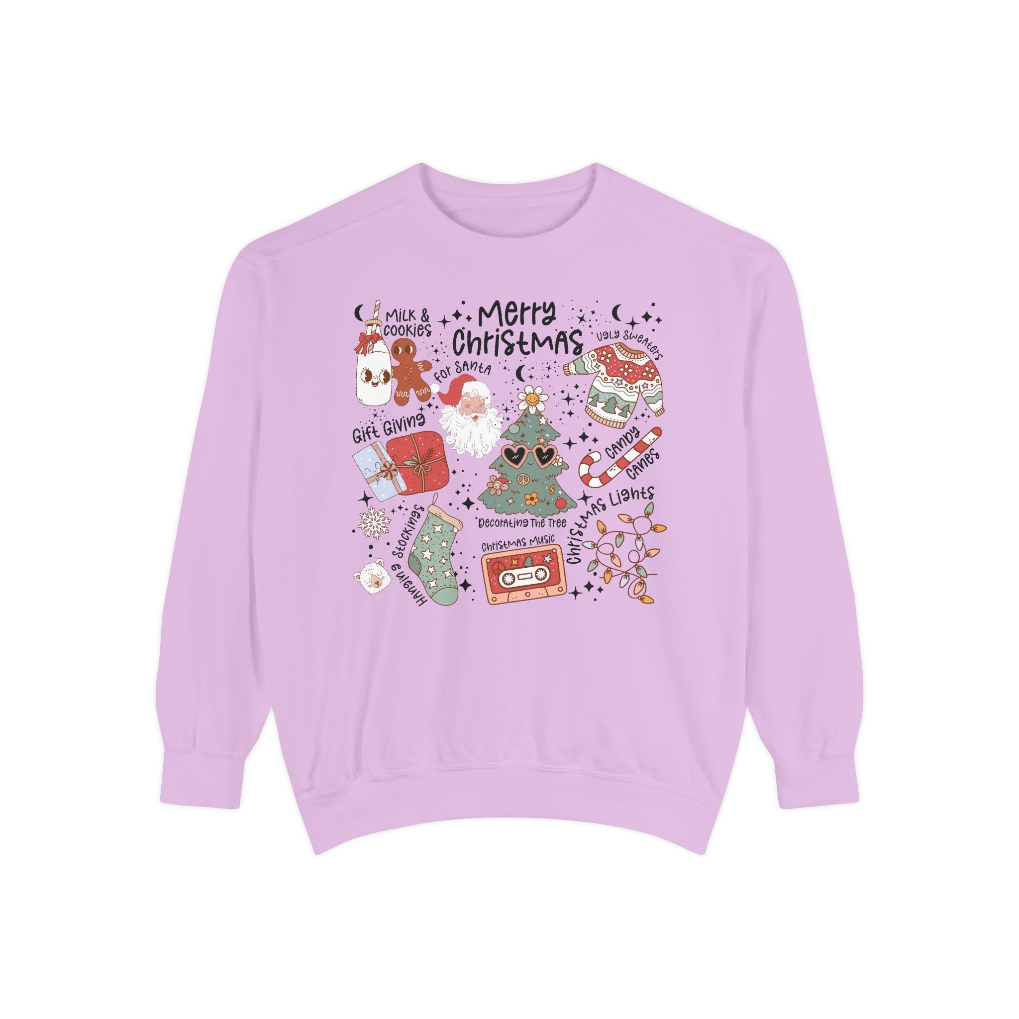 Merry Christmas Sweatshirt - Unisex Garment-Dyed Holiday Apparel