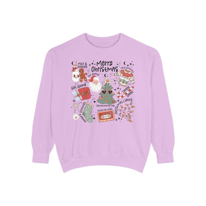 Merry Christmas Sweatshirt - Unisex Garment-Dyed Holiday Apparel