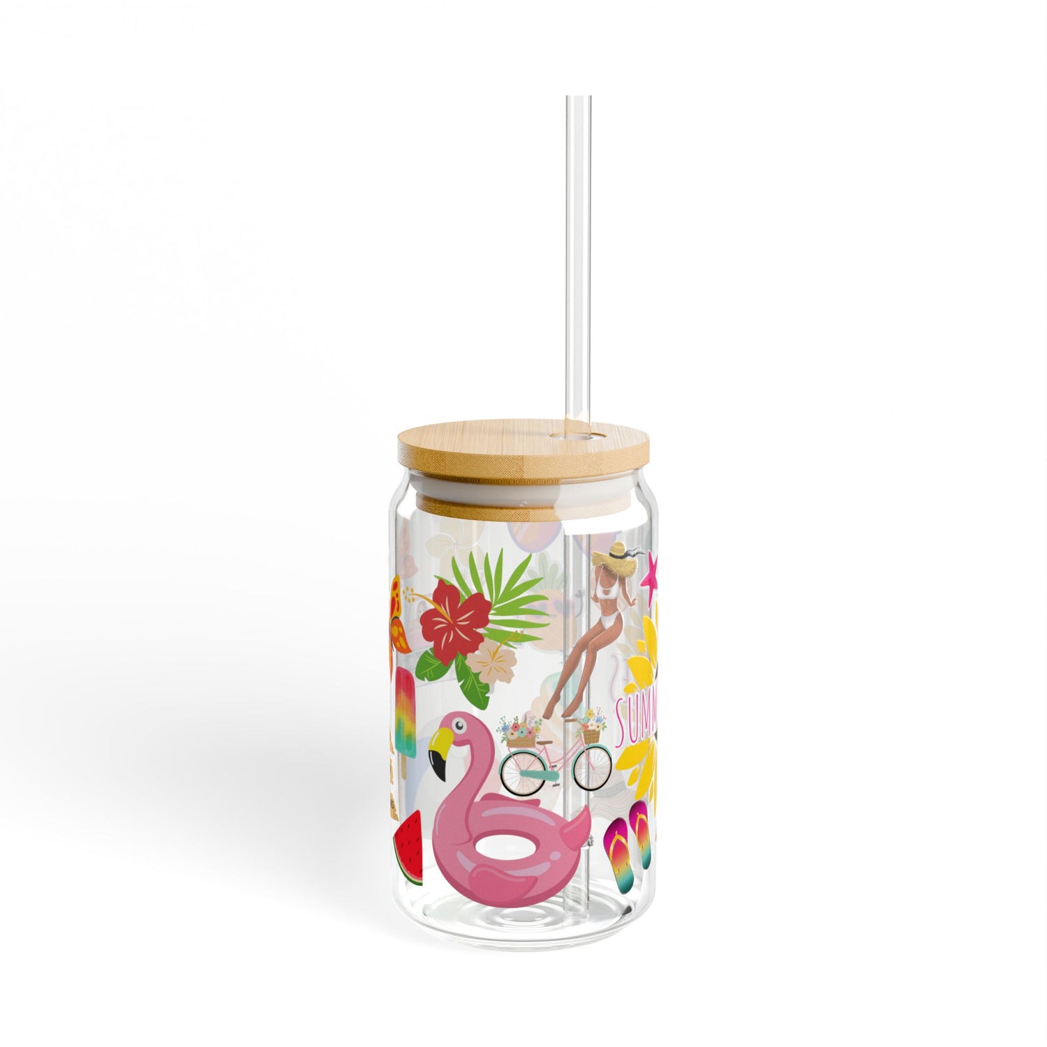 Summer Vibes | Sipper Glass 16oz | Summer Sipper Glass