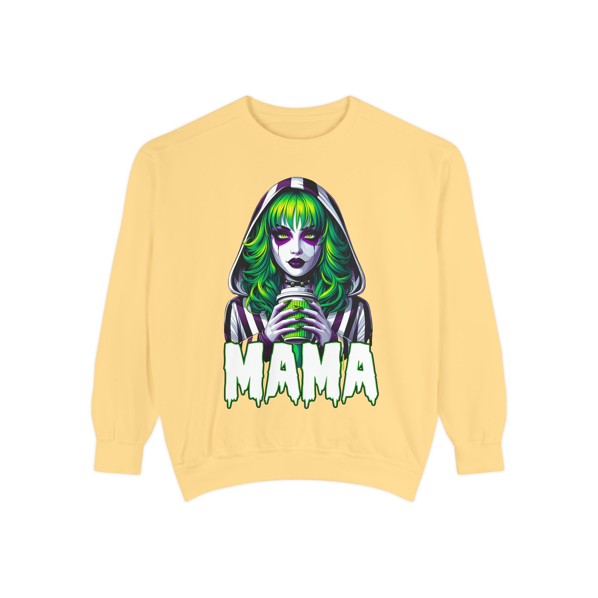 Beetlejuice Mama Crewneck | Cute Spooky Crewneck | Beetlejuice Crewneck | Unisex Garment-Dyed Sweatshirt