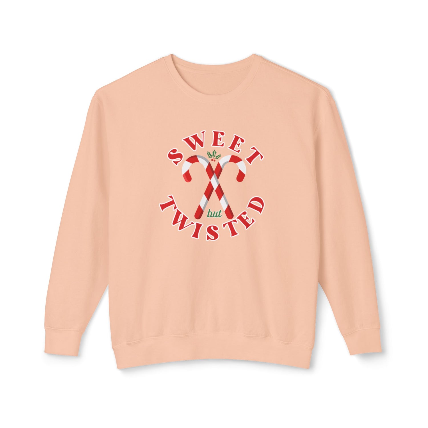 Festive Christmas Crewneck | Sweet but Twisted Candy Cane Crewneck | Unisex Lightweight Crewneck Sweatshirt