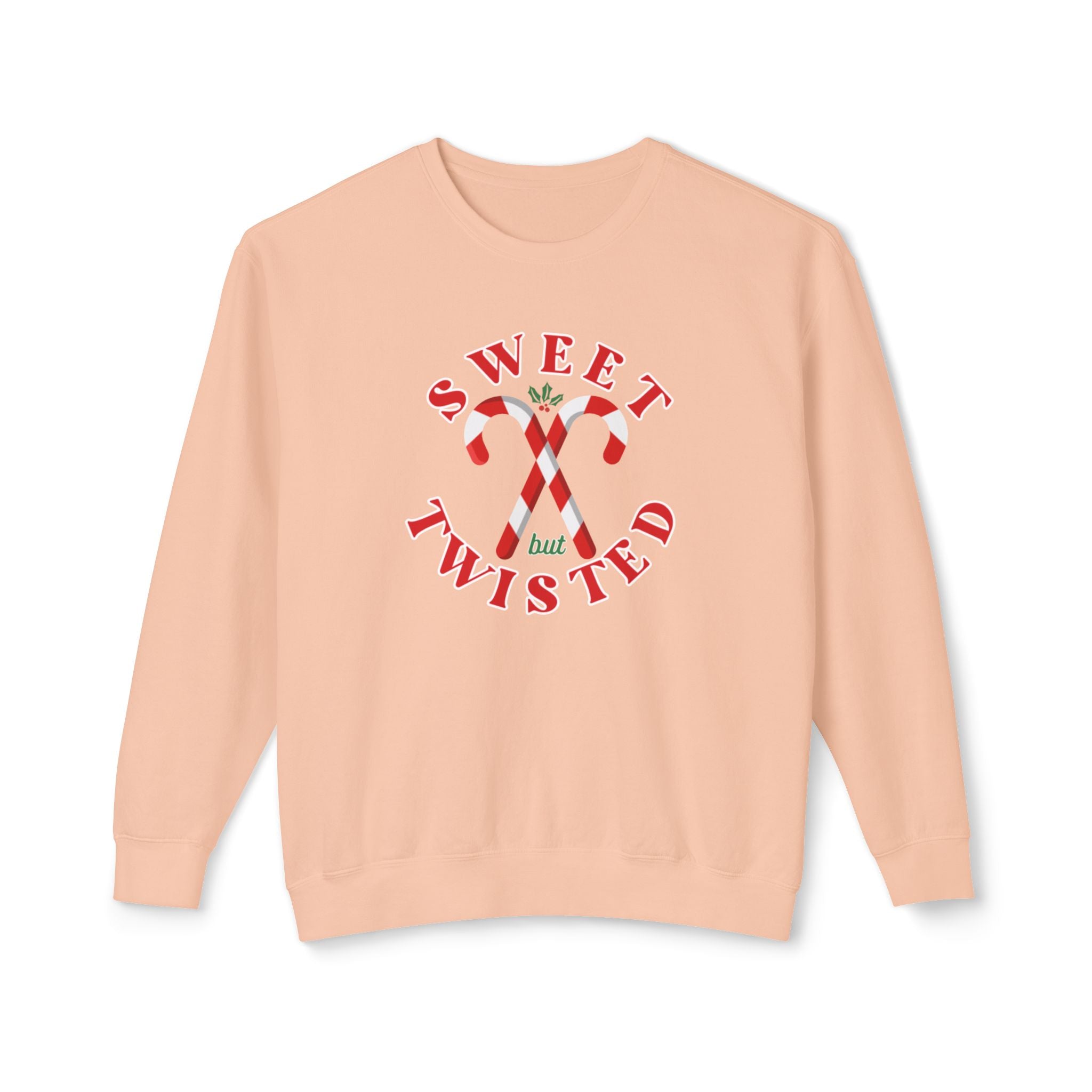 Festive Christmas Crewneck | Sweet but Twisted Candy Cane Crewneck | Unisex Lightweight Crewneck Sweatshirt