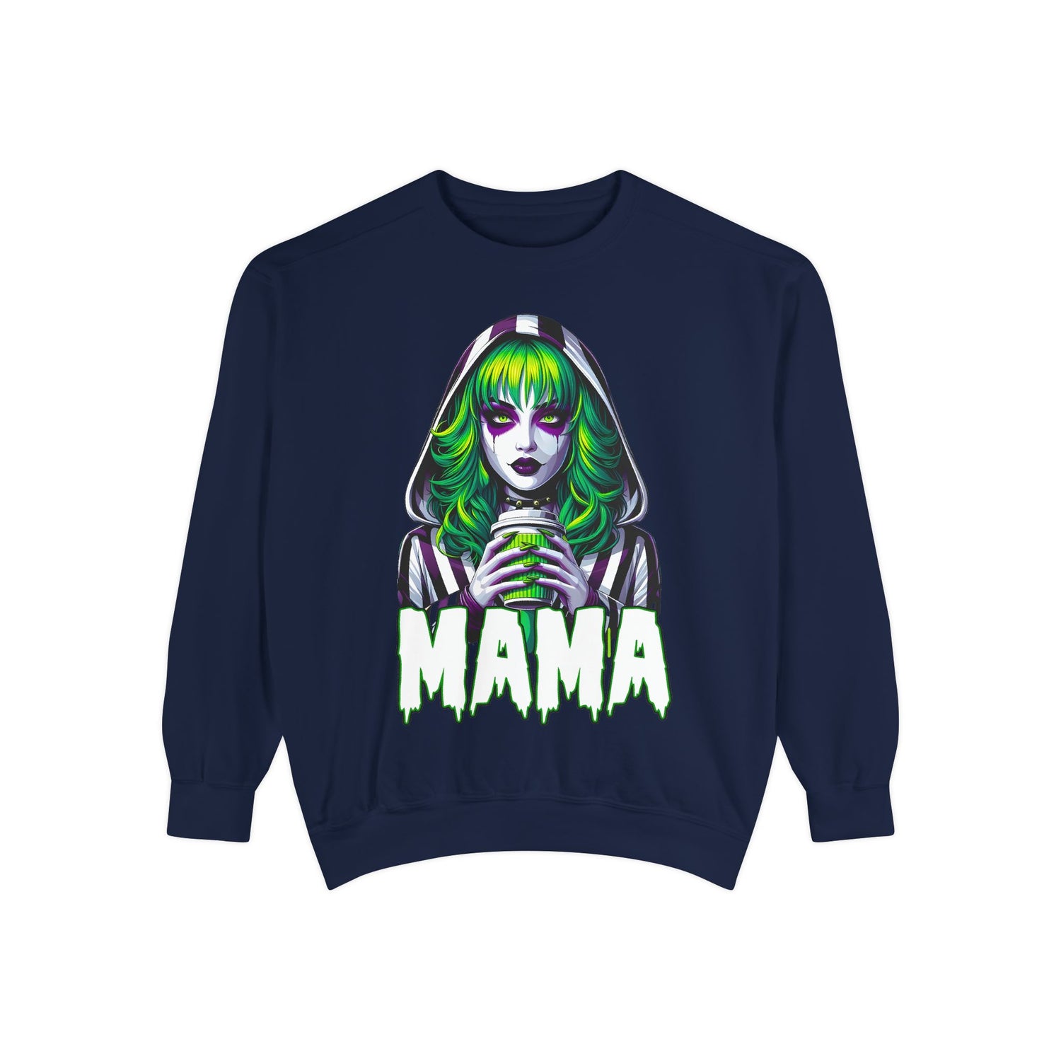 Beetlejuice Mama Crewneck | Cute Spooky Crewneck | Beetlejuice Crewneck | Unisex Garment-Dyed Sweatshirt