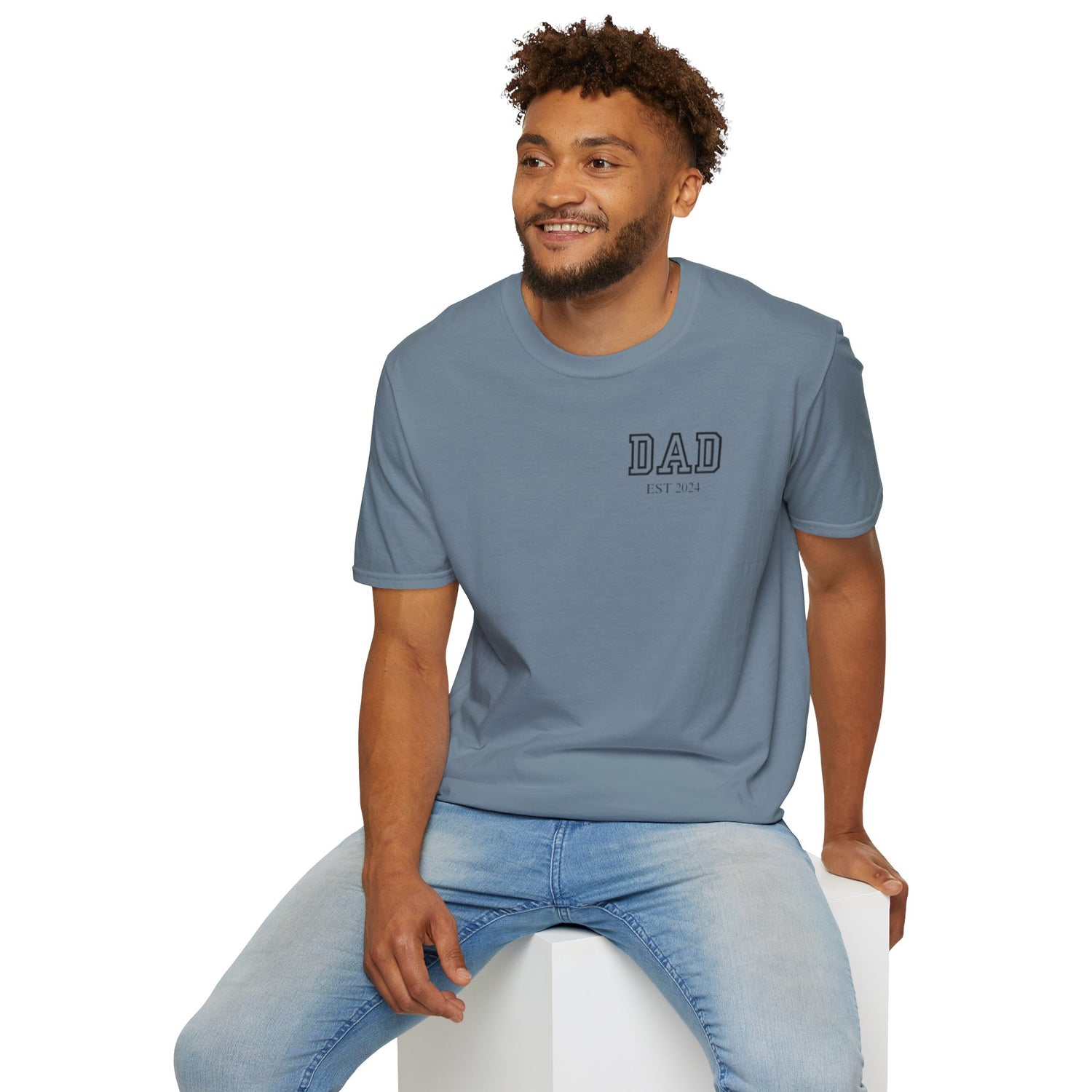 Personalized Dad EST 2024 Soft-style T-Shirt | Custom Dad T-shirt | Pregnancy Announcement for Dad T-shirt | Custom Dad T-shirt | Personalized Dad T-shirt | Gift for Dad | New Dad Shirt | Fathers Day Shirt