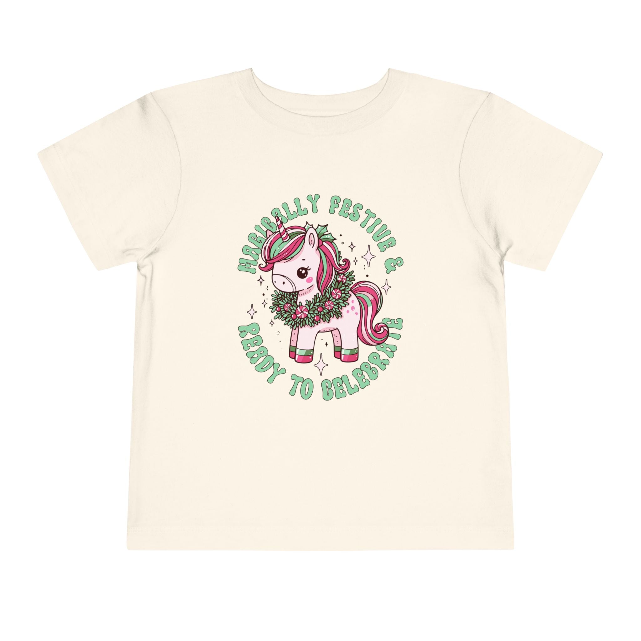 Festive Unicorn Toddler Tee - Merry &amp; Ready to Celebrate