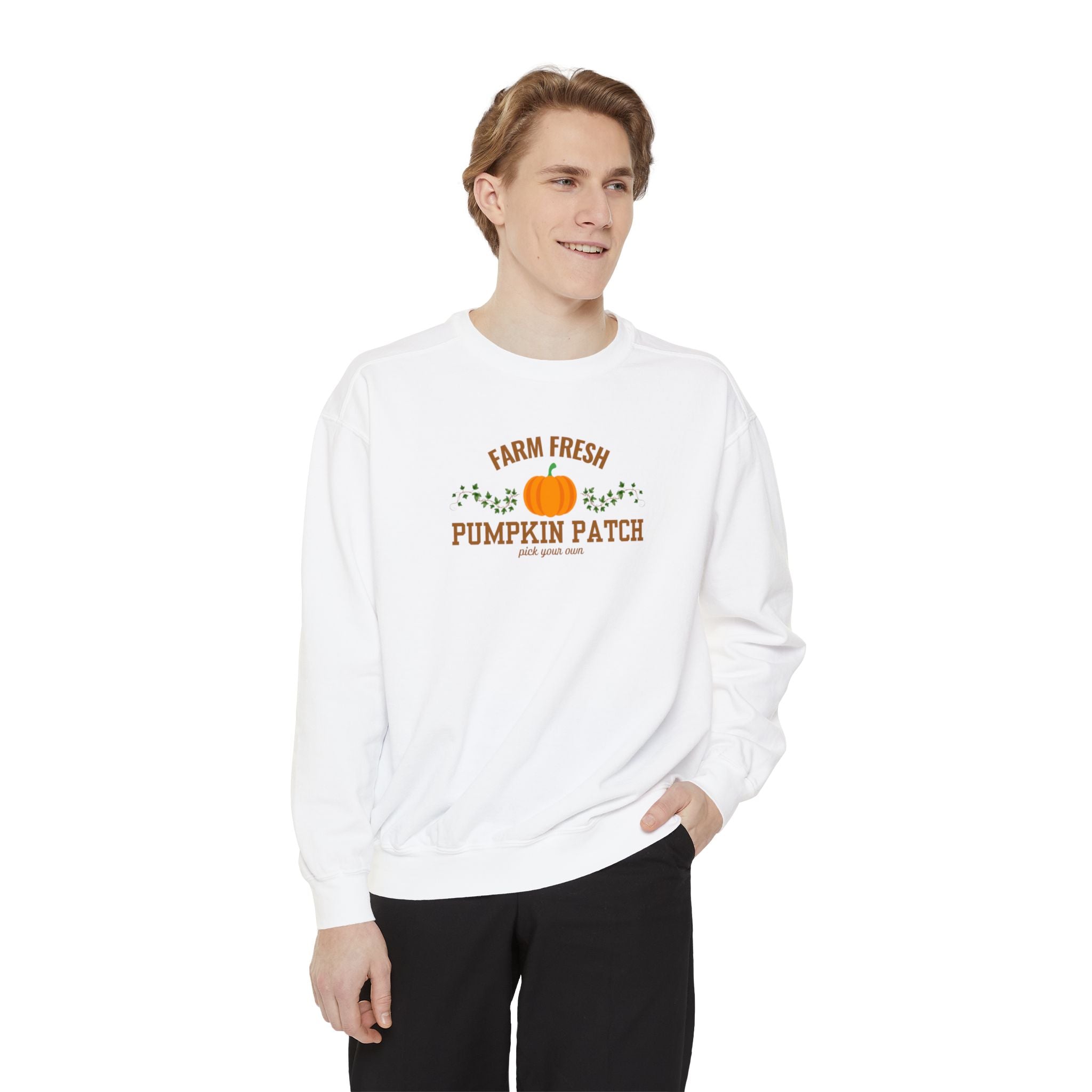 Fresh Farms Pumpkin Patch Crewneck | Unisex Garment-Dyed Sweatshirt