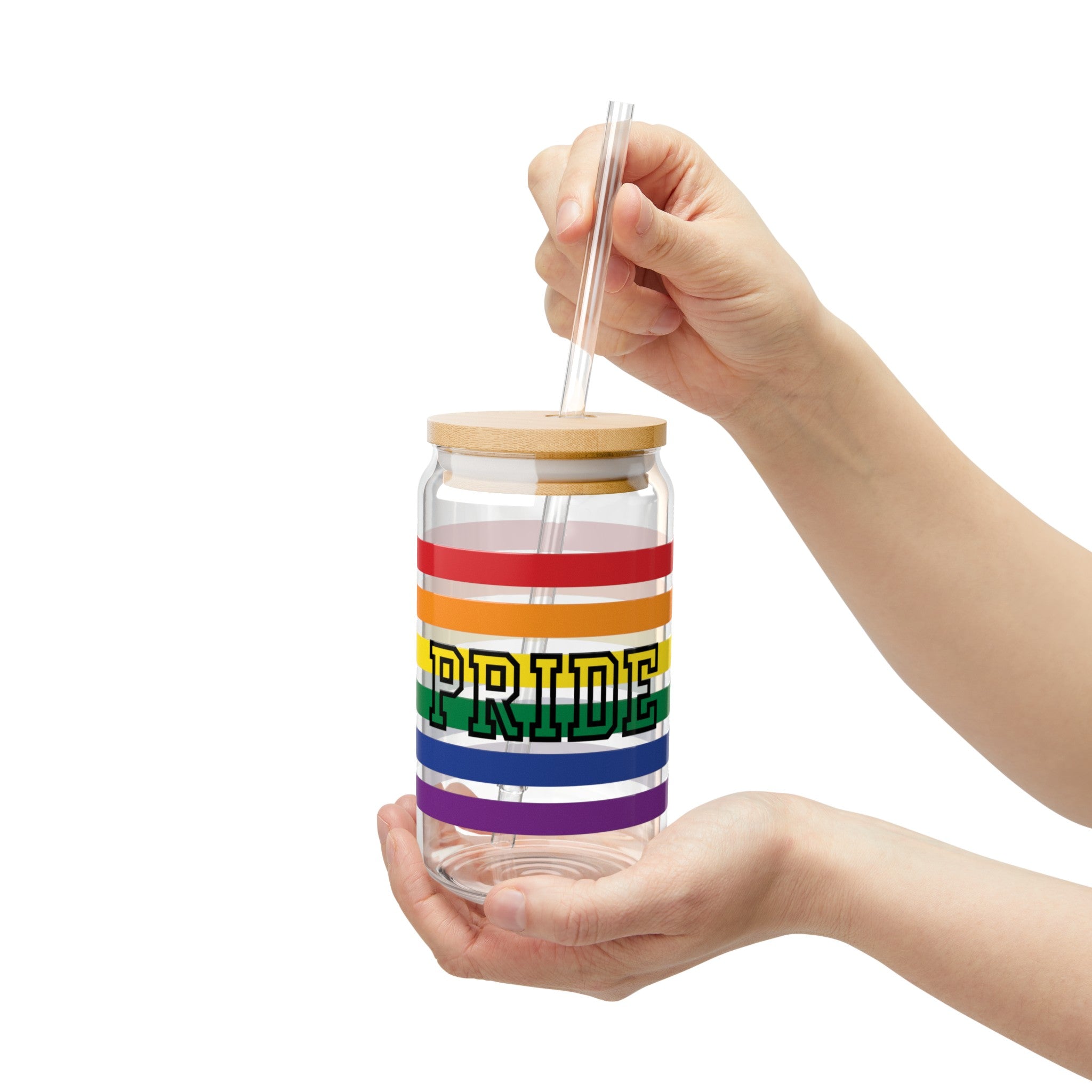 PRIDE Sipper Glass | LGBTQ Glassware | Pride Glassware | Sipper Glass 16oz