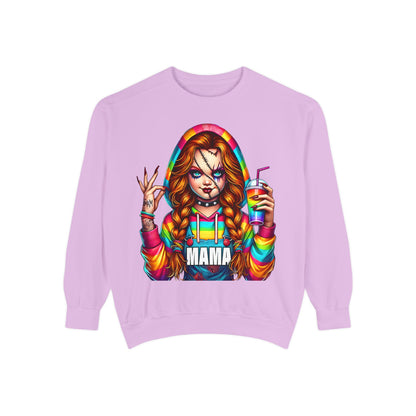 Chucky Mama Crewneck | Cute Spooky Crewneck |Chucky Crewneck | Unisex Garment-Dyed Sweatshirt