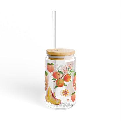 Just Peachy | Sipper Glass 16oz | Summer Sipper Glass