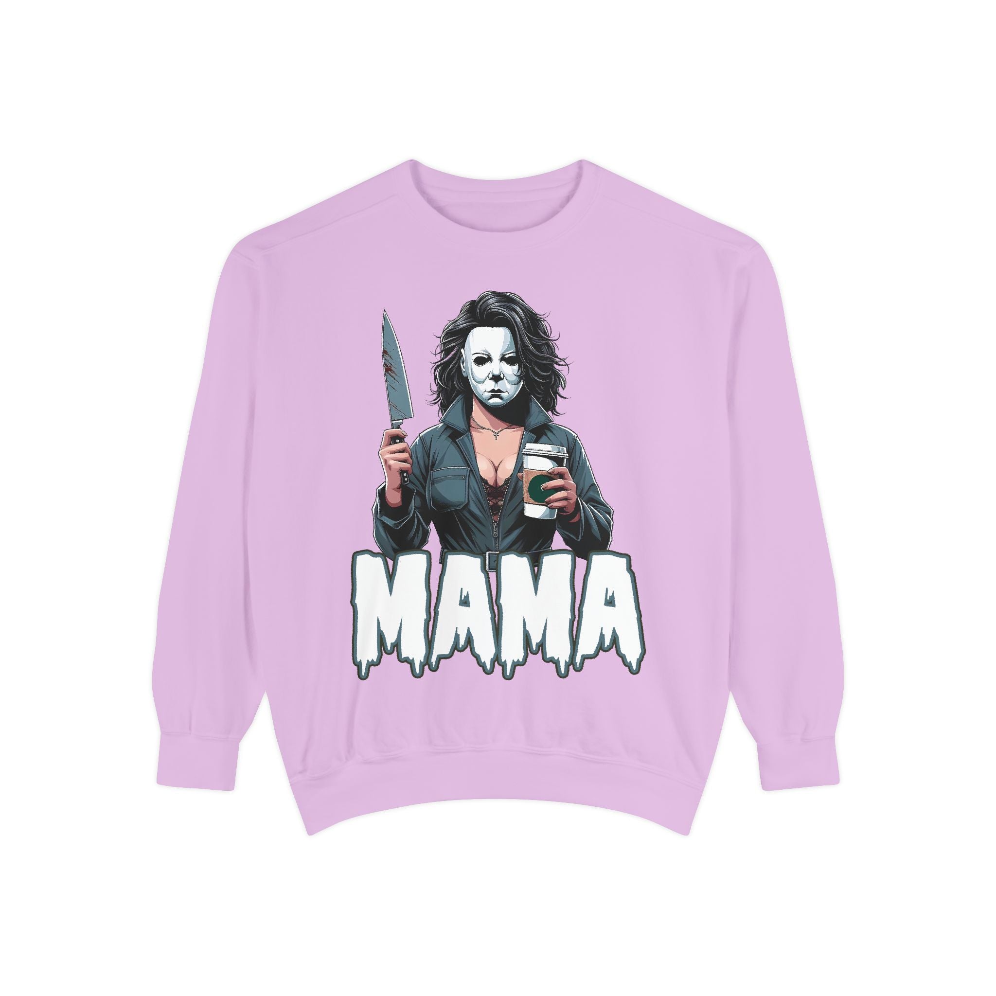 Michael Myers Mama Crewneck | Cute Spooky Crewneck | Michael Myers Crewneck | Unisex Garment-Dyed Sweatshirt