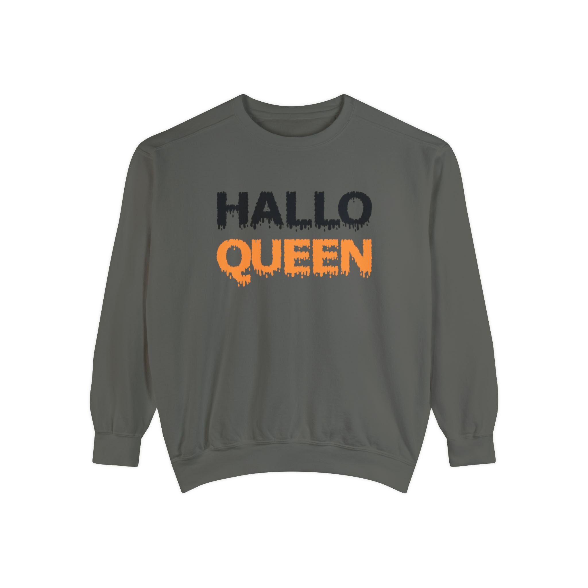 Hallo Queen Crewneck | Halloween Crewneck | Unisex Garment-Dyed Sweatshirt