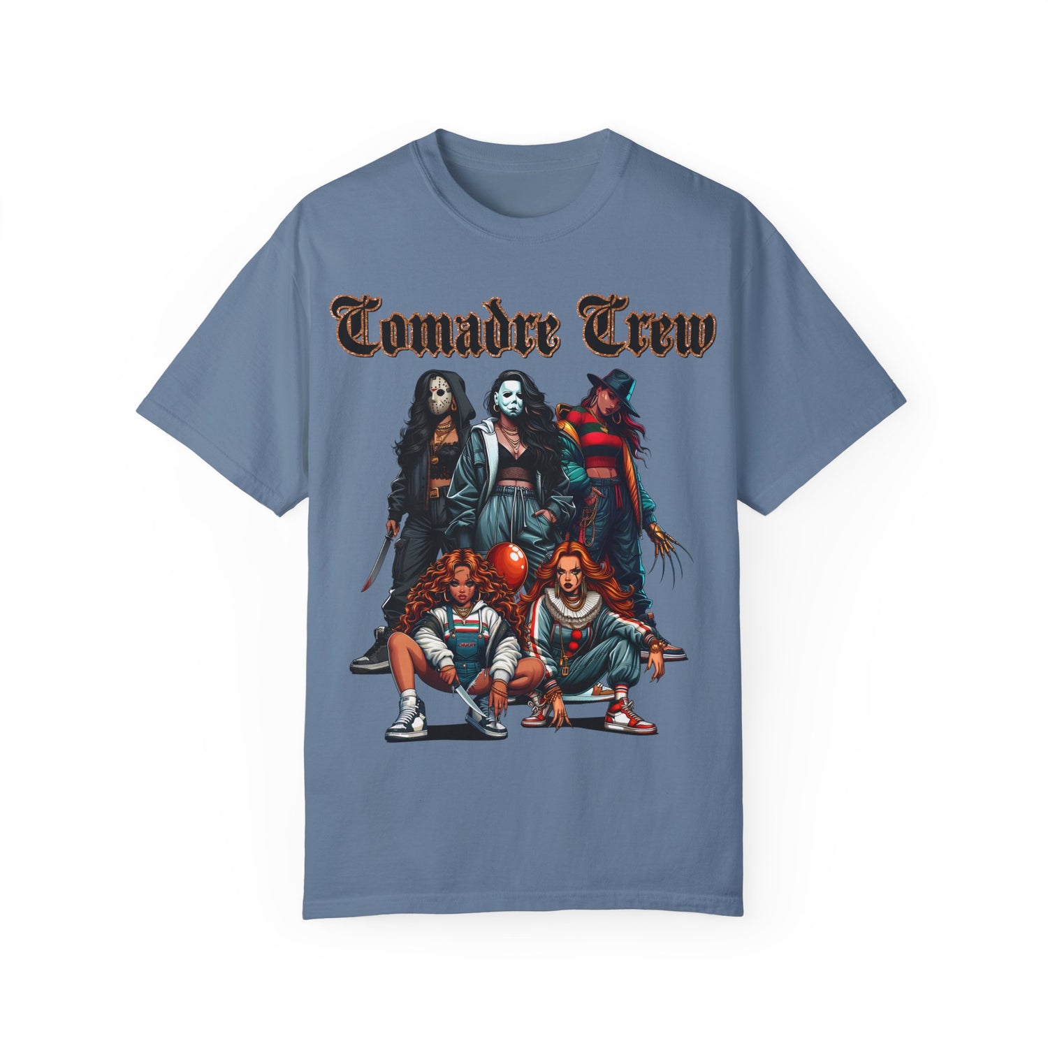 Horror Comadre Crew Shirt | Horror T-shirt | Unisex Garment-Dyed T-shirt