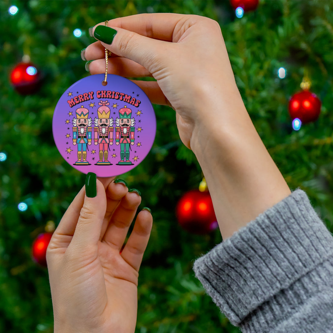 Colorful Nutcracker Christmas Ceramic Ornaments