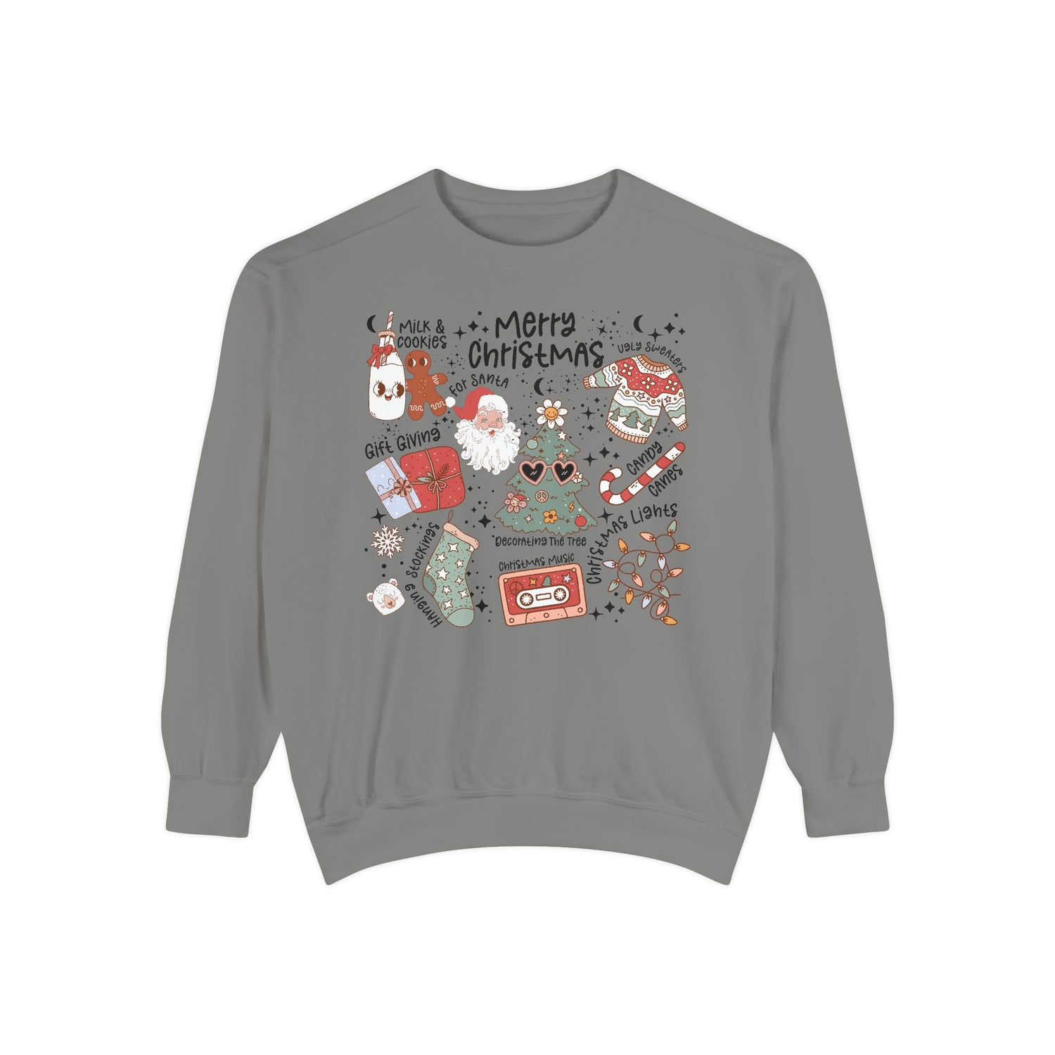 Merry Christmas Sweatshirt - Unisex Garment-Dyed Holiday Apparel