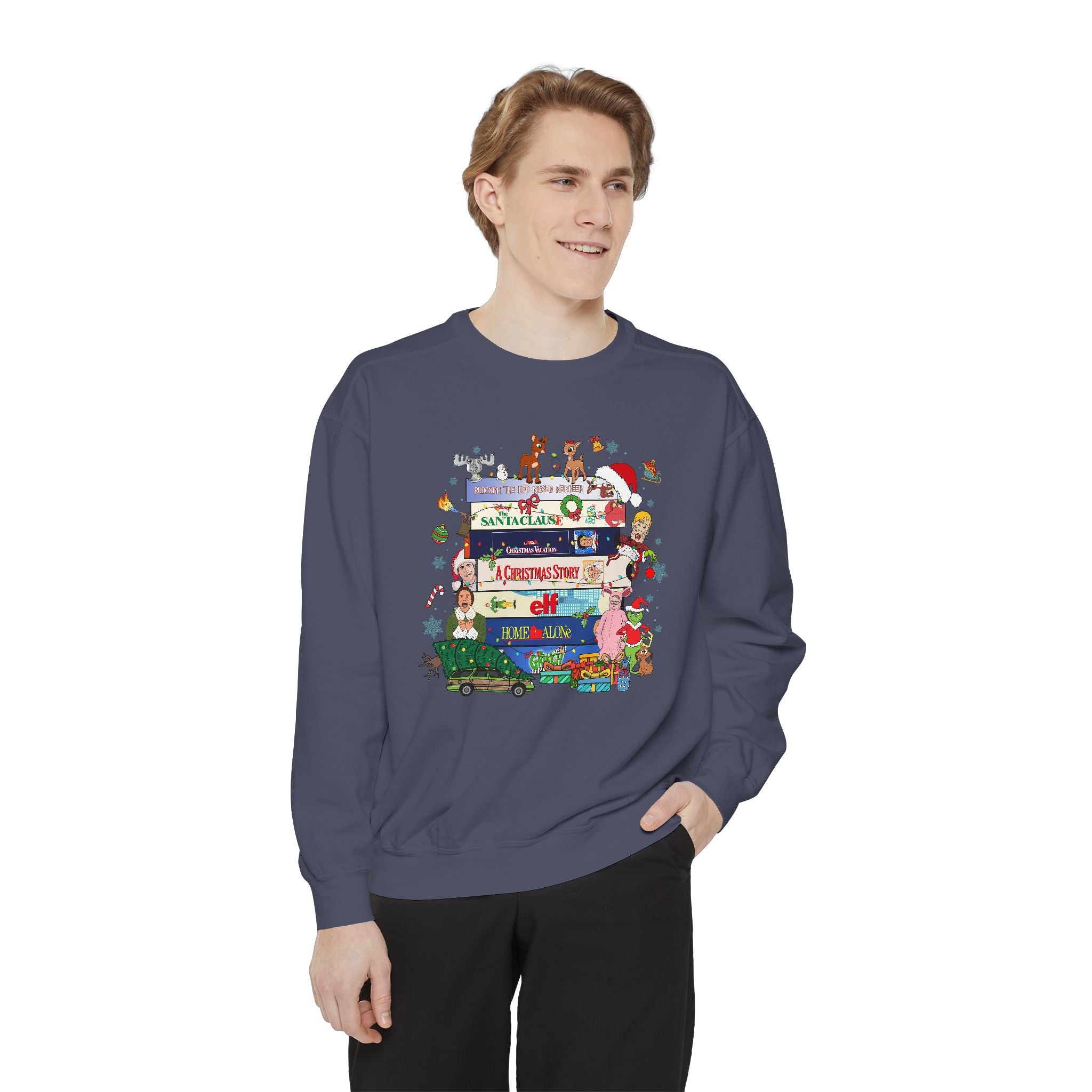 Cozy Holiday Sweatshirt with Christmas Classics Design