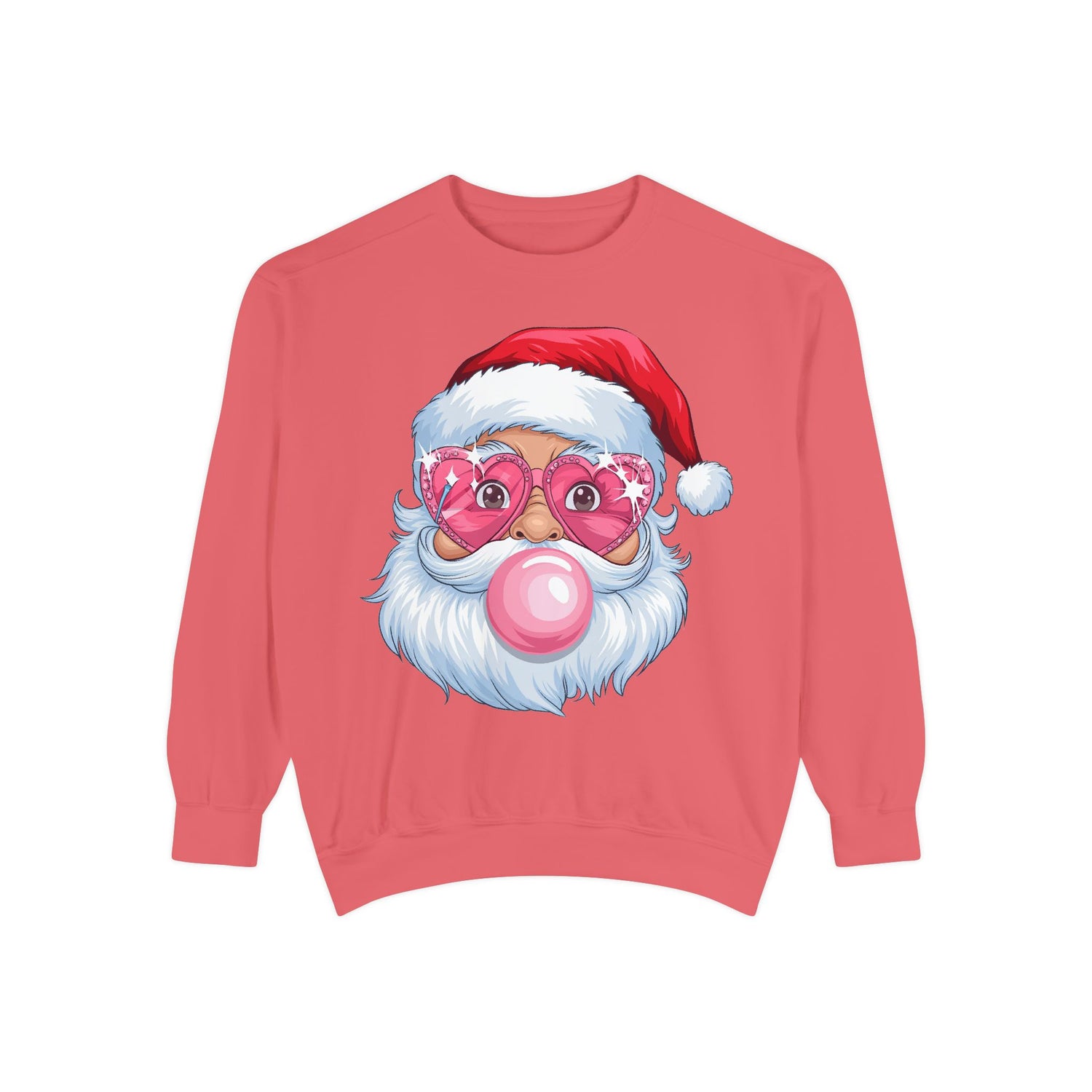 Santa Bubble Gum | Cute Santa Unisex Garment-Dyed Sweatshirt