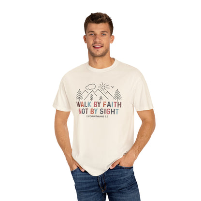 Inspirational Faith T-Shirt - Walk by Faith Not by Sight