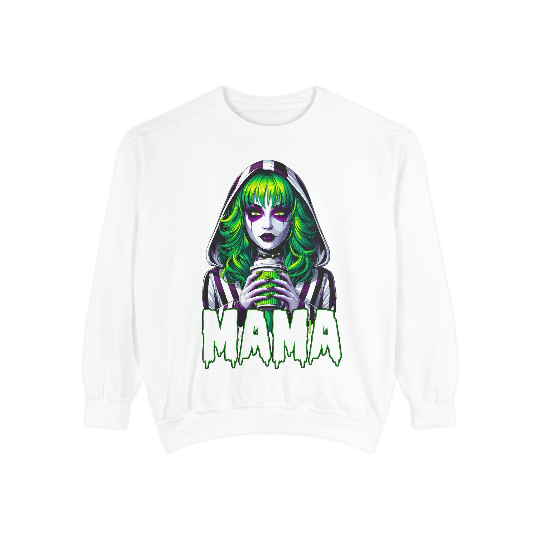 Beetlejuice Mama Crewneck | Cute Spooky Crewneck | Beetlejuice Crewneck | Unisex Garment-Dyed Sweatshirt