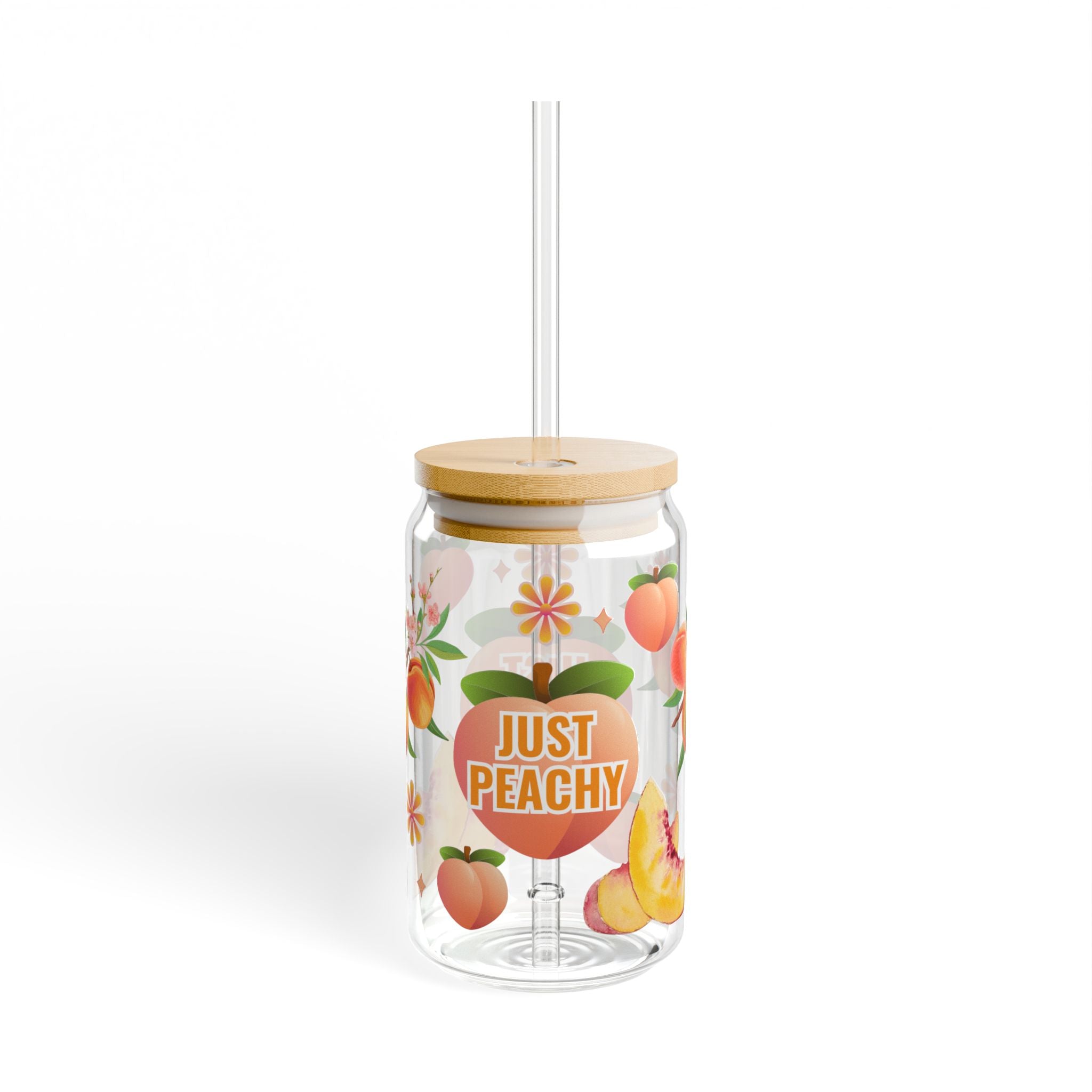 Just Peachy | Sipper Glass 16oz | Summer Sipper Glass