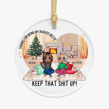 Badass Bestie Acrylic Ornament