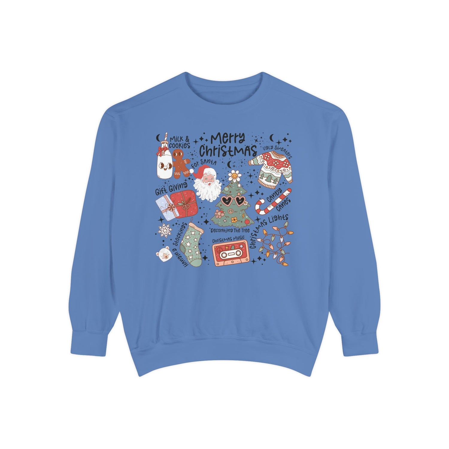 Merry Christmas Sweatshirt - Unisex Garment-Dyed Holiday Apparel