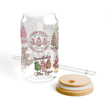 Holiday Sipper Glass with Holiday Treats Design - 16oz