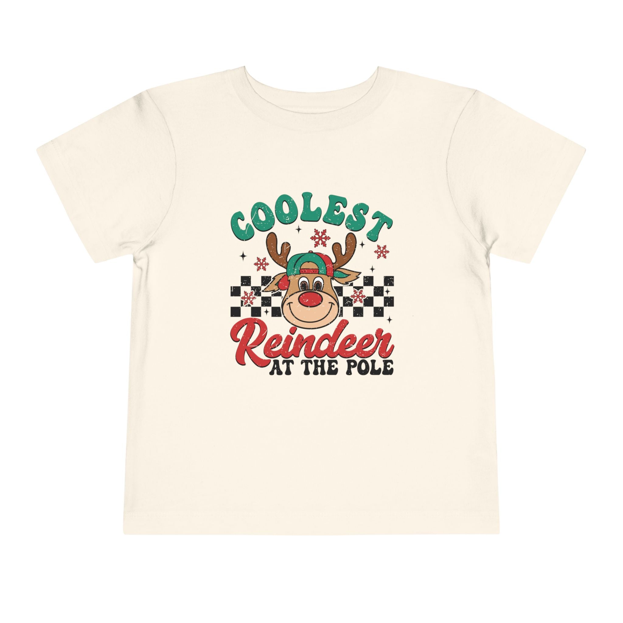 Coolest Reindeer Toddler Short Sleeve Tee - Fun Holiday Shirt for Kids