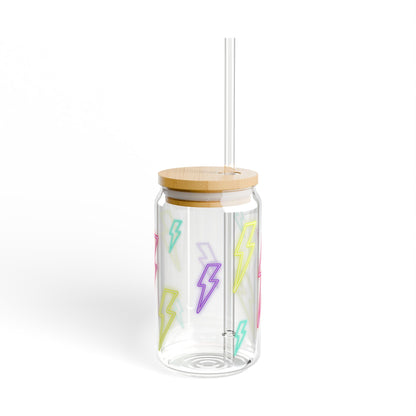 Lightning Bolt Sipper Glass | Sipper Glass 16oz