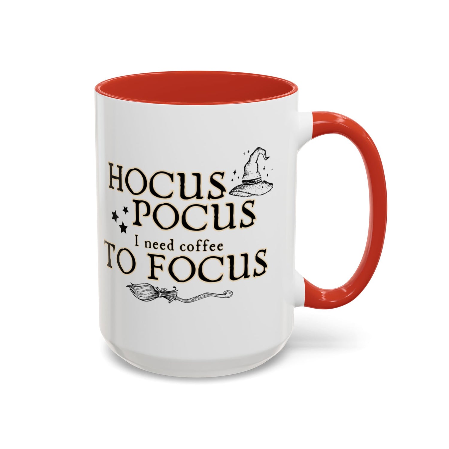 Hocus Pocus I Need Coffee to Focus Accent Coffee Mug | 11oz Mug | 15oz Mug