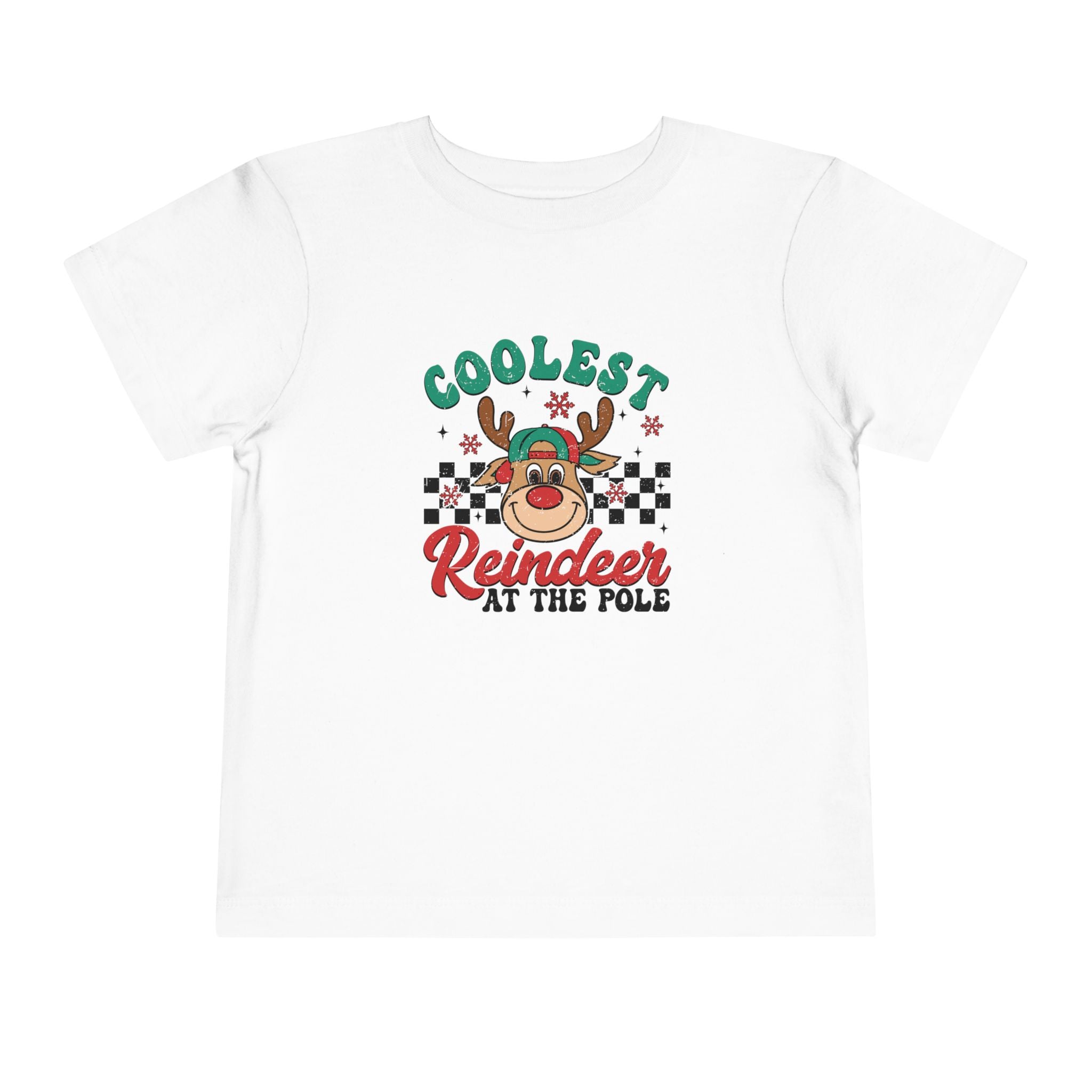 Coolest Reindeer Toddler Short Sleeve Tee - Fun Holiday Shirt for Kids