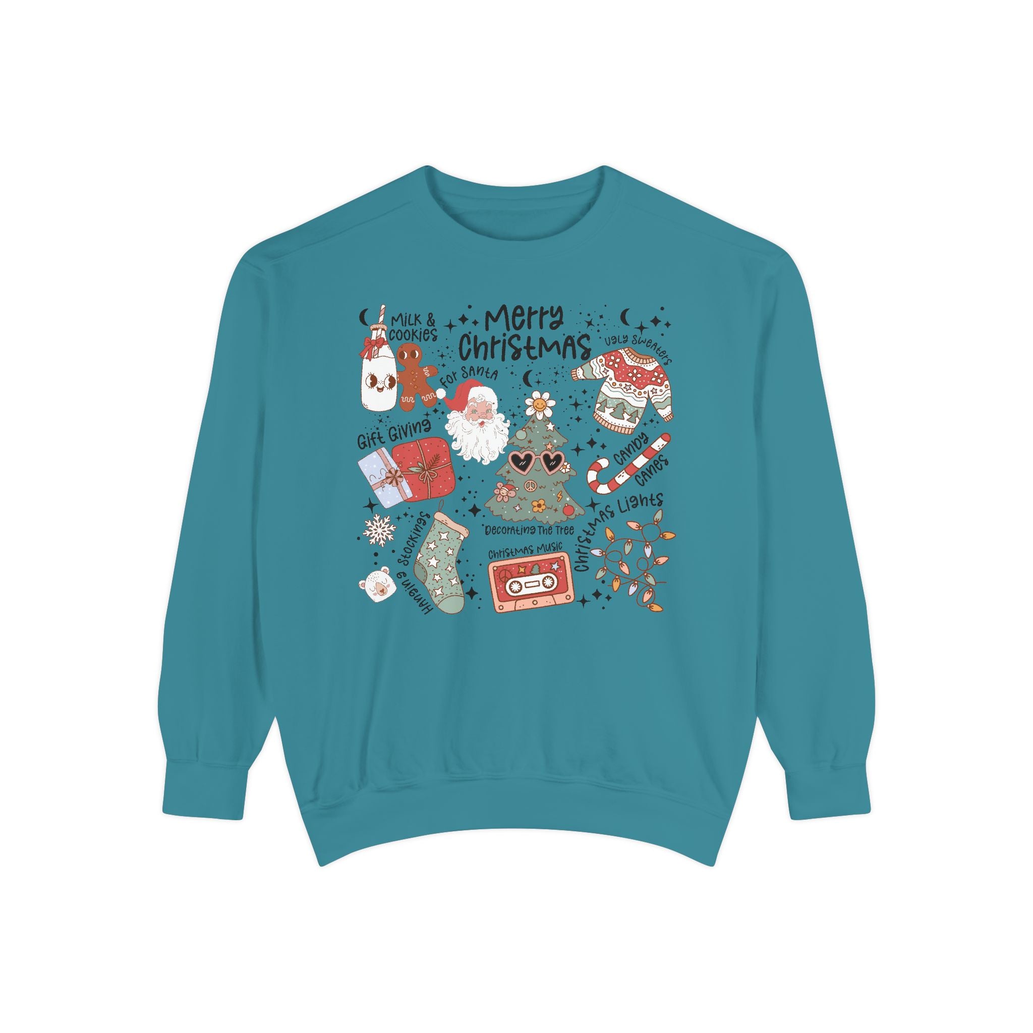 Merry Christmas Sweatshirt - Unisex Garment-Dyed Holiday Apparel