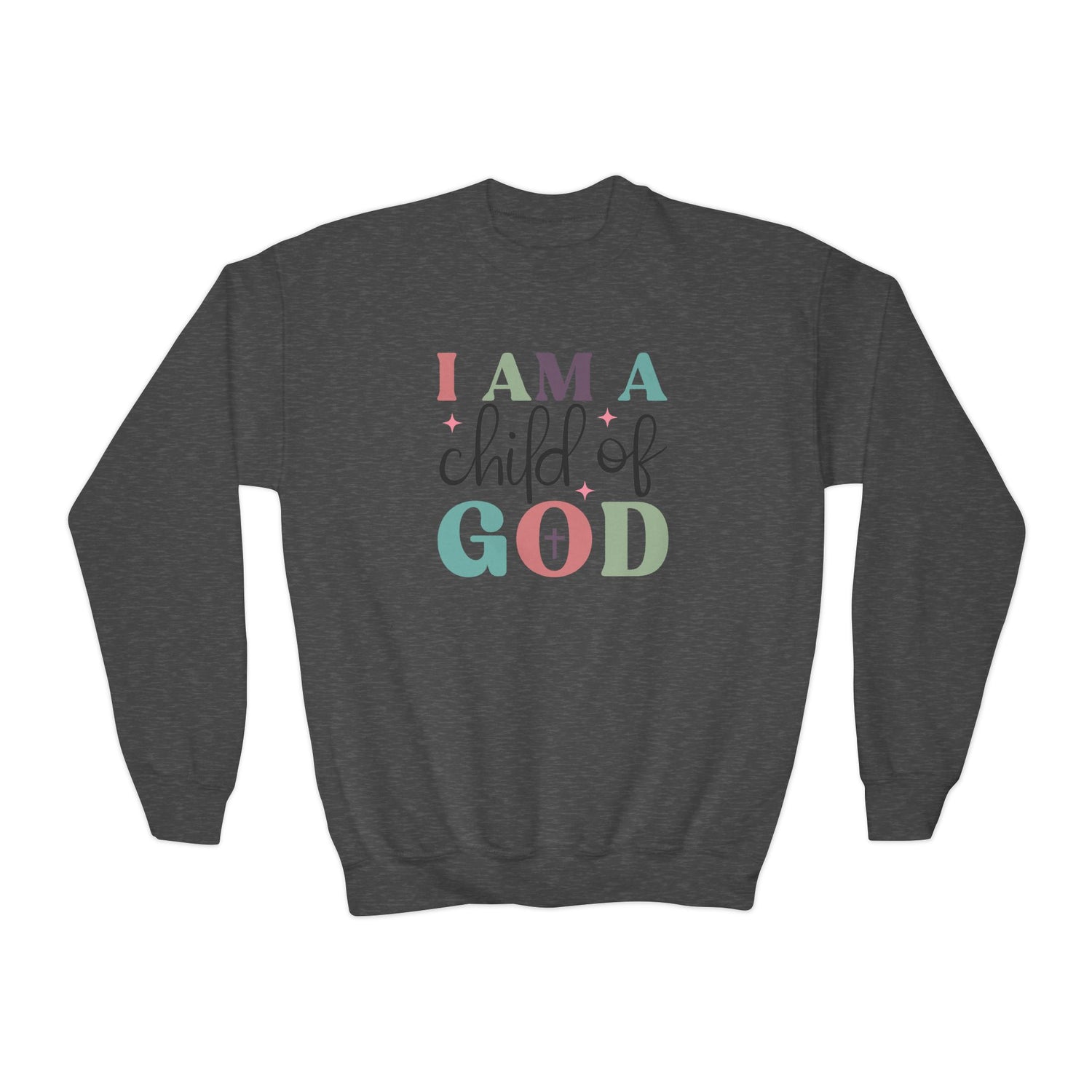 I Am A Child of God Youth Crewneck Sweatshirt - Faith-Inspired Apparel