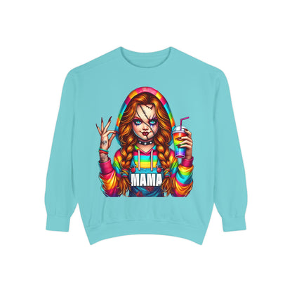 Chucky Mama Crewneck | Cute Spooky Crewneck |Chucky Crewneck | Unisex Garment-Dyed Sweatshirt