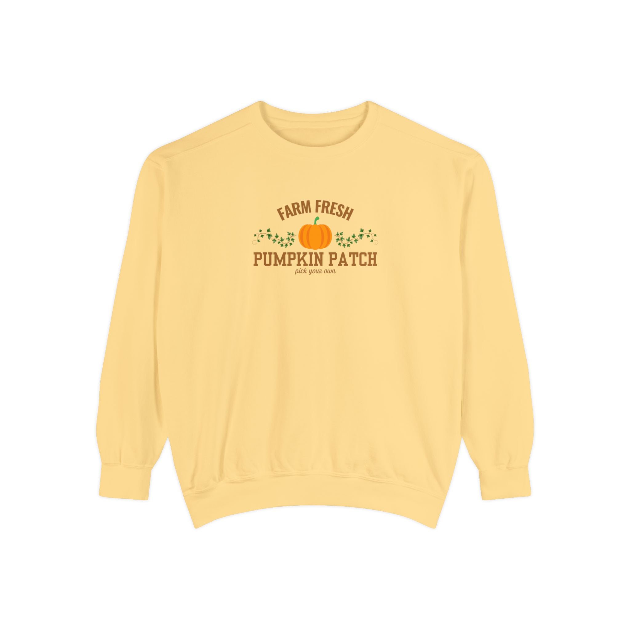 Fresh Farms Pumpkin Patch Crewneck | Unisex Garment-Dyed Sweatshirt