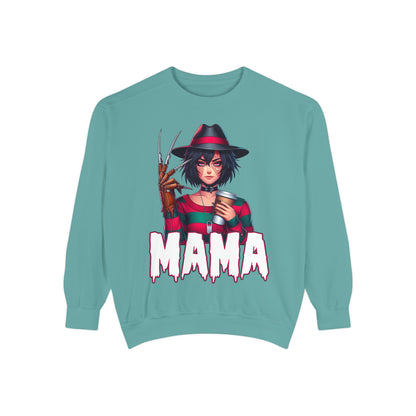 Freddy Krueger Mama Crewneck | Cute Spooky Crewneck | Freddy Krueger Crewneck | Unisex Garment-Dyed Sweatshirt