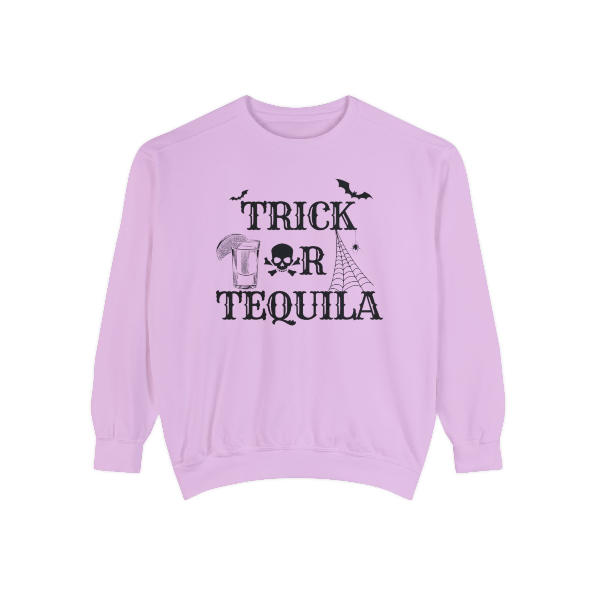 Trick or Tequila | Halloween Crewneck | Unisex Garment-Dyed Sweatshirt