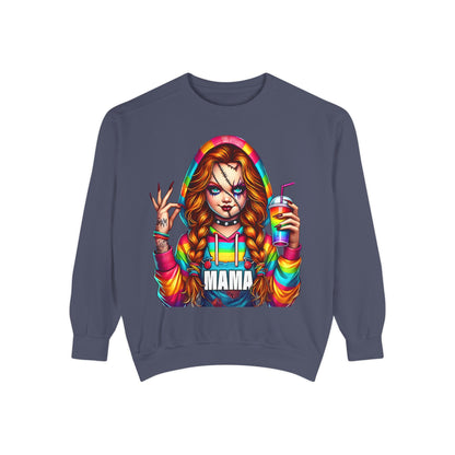 Chucky Mama Crewneck | Cute Spooky Crewneck |Chucky Crewneck | Unisex Garment-Dyed Sweatshirt