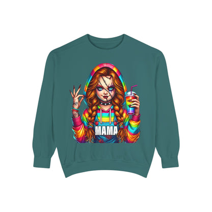 Chucky Mama Crewneck | Cute Spooky Crewneck |Chucky Crewneck | Unisex Garment-Dyed Sweatshirt