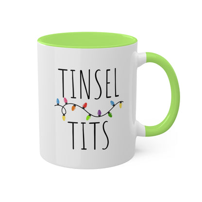 Funny Christmas Mug | Tinsel Tits Colorful Holiday Mugs 11oz