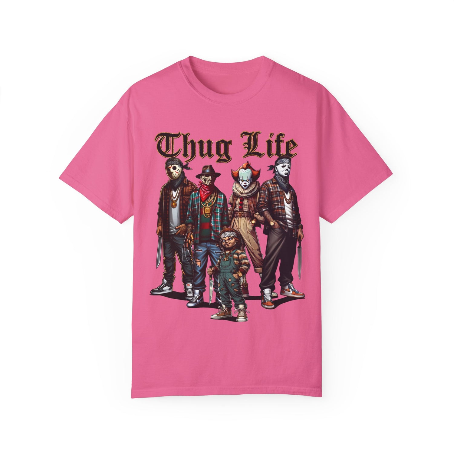 Horror Movie Shirt | Thug Life Horror Shirt | Unisex Garment-Dyed T-shirt