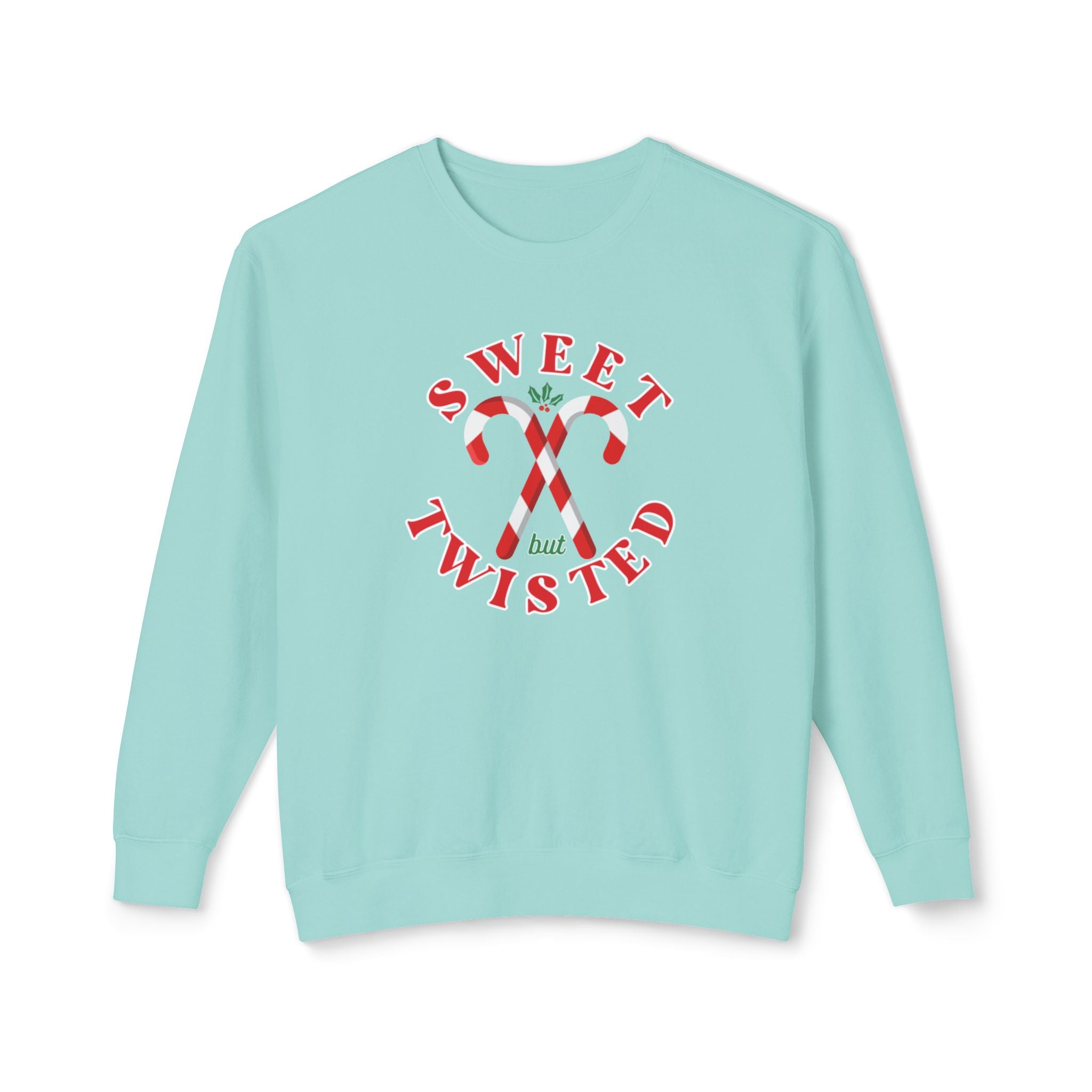 Festive Christmas Crewneck | Sweet but Twisted Candy Cane Crewneck | Unisex Lightweight Crewneck Sweatshirt