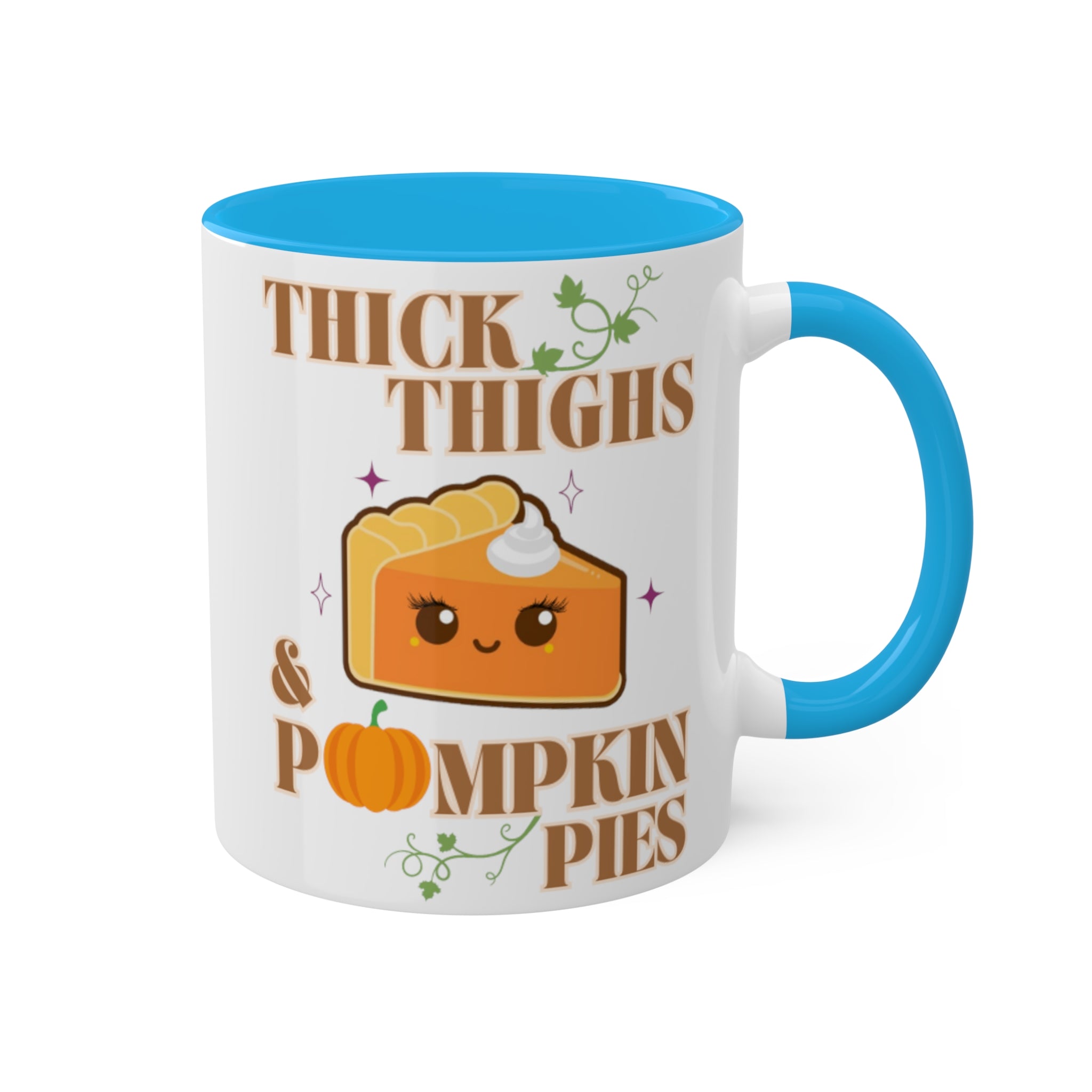 Thick Thighs &amp; Pumpkin Pies | Fall Coffee Mug | 11oz Colorful Coffee Mugs