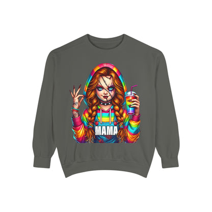 Chucky Mama Crewneck | Cute Spooky Crewneck |Chucky Crewneck | Unisex Garment-Dyed Sweatshirt