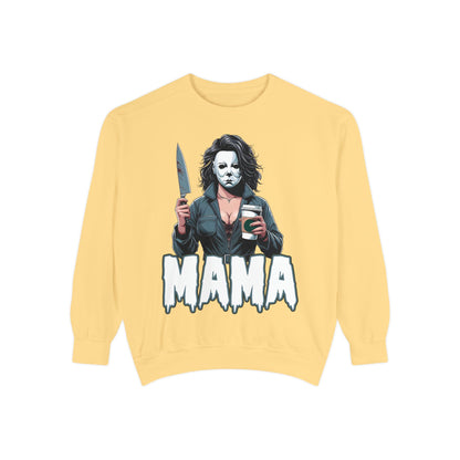 Michael Myers Mama Crewneck | Cute Spooky Crewneck | Michael Myers Crewneck | Unisex Garment-Dyed Sweatshirt