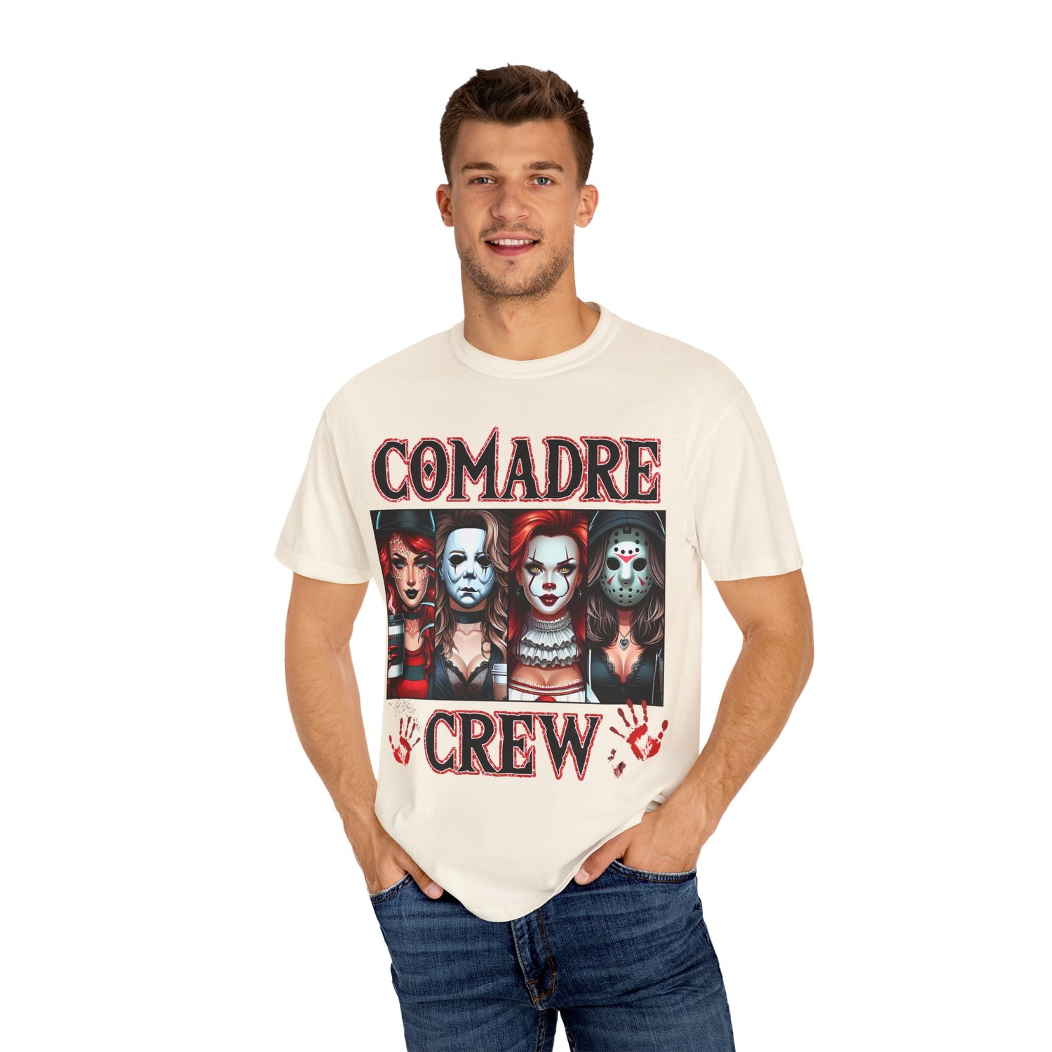 Horror Comadre Crew 4 Ladies Shirt | Horror Ladies Shirt Unisex Garment-Dyed T-shirt