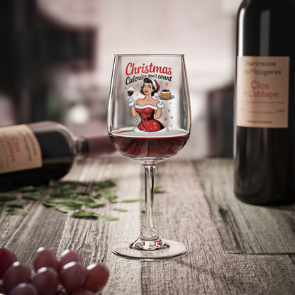 Funny Christmas Wine Glass - &quot;Calories Don&