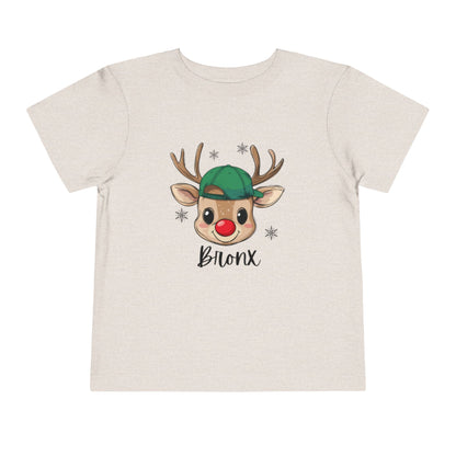 Cute Christmas Toddler Tee - Rudolph with name Design