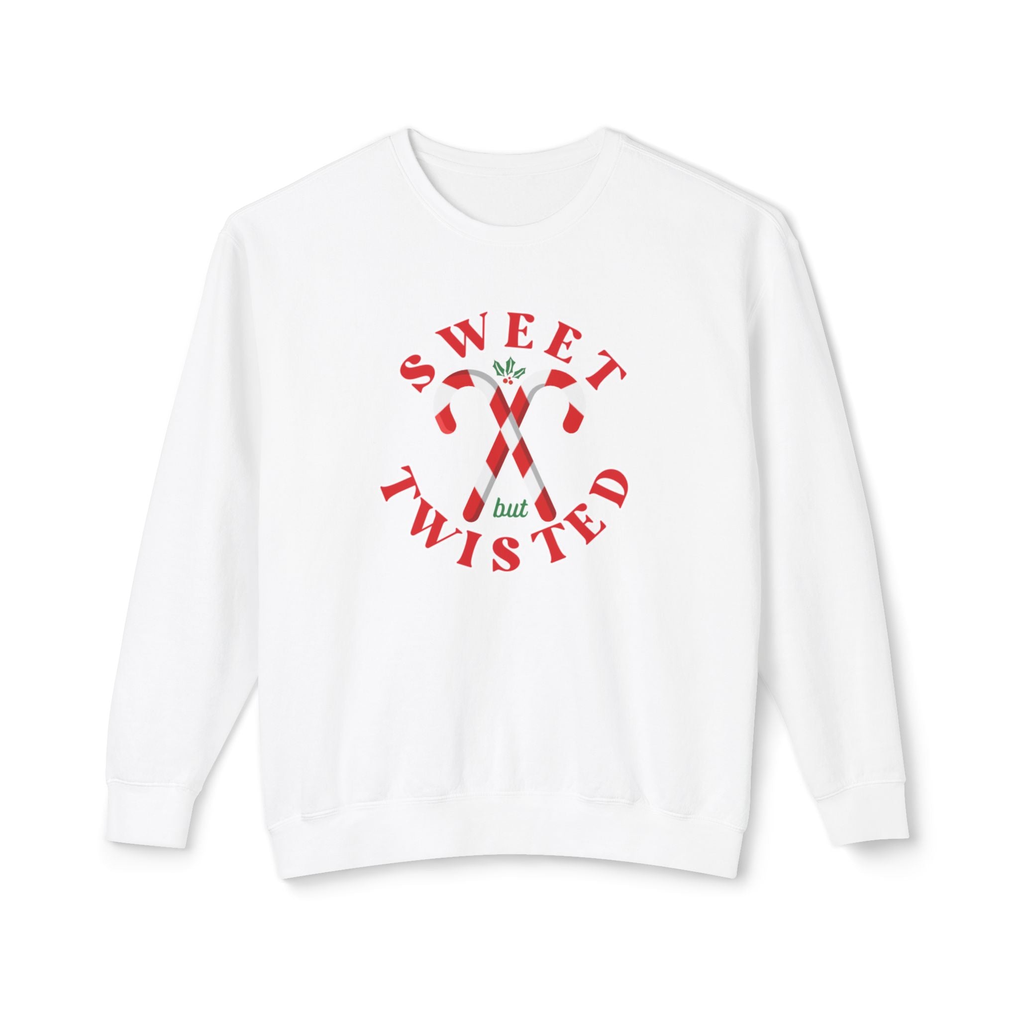 Festive Christmas Crewneck | Sweet but Twisted Candy Cane Crewneck | Unisex Lightweight Crewneck Sweatshirt