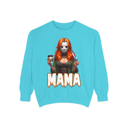 Jason Voorhees Mama Crewneck | Cute Spooky Crewneck | Jason Voorhees Crewneck | Unisex Garment-Dyed Sweatshirt